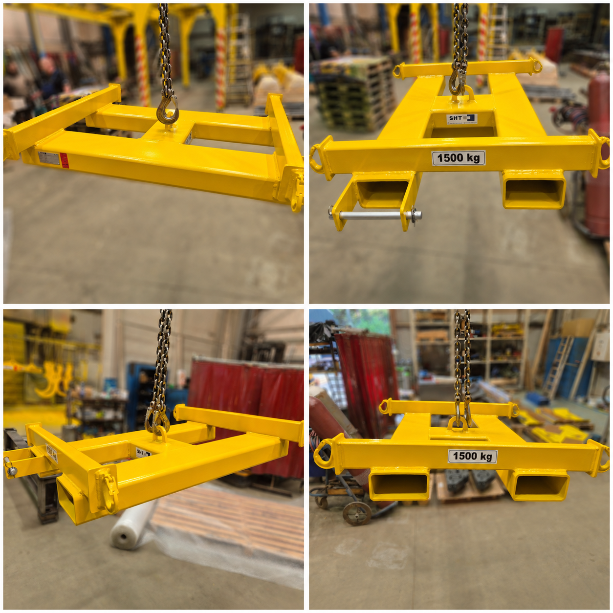 Big bag spreader beam with forklift pockets