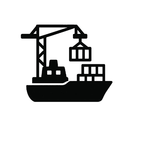 Symbol für Hafenlogistik