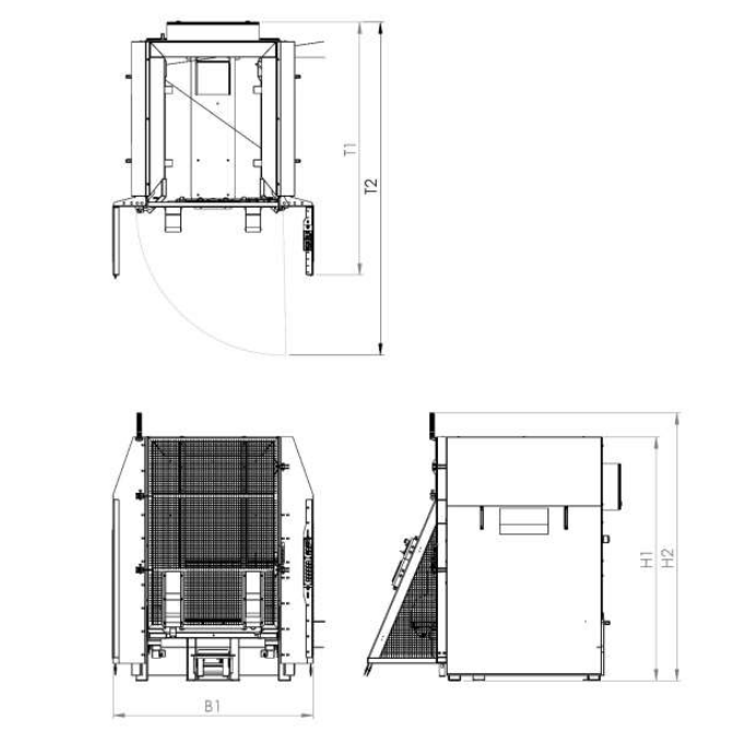 Technische Zeichnung Palettenmagazin Trolley mit Hauptabmessungen