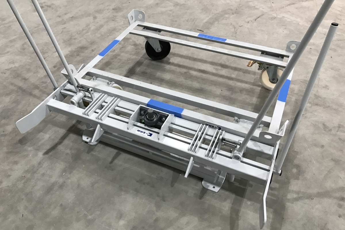Ein Trolley auf dem SHT Trolleydrehgestell