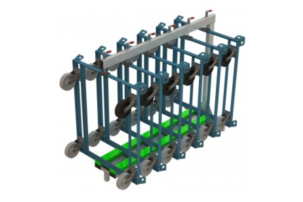 Trolleymagazin mit Kapazität für 5 Trolleys