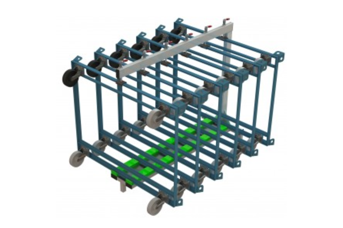 Trolleymagazin mit Kapazität für 6 Trolleys
