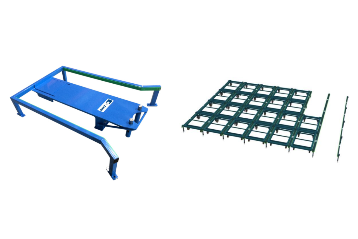 Trolleys präzise positionieren mit Trolleydockingstation und Führungsschienen von SHT